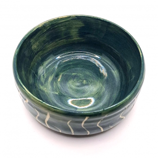 Green ceramic bowl