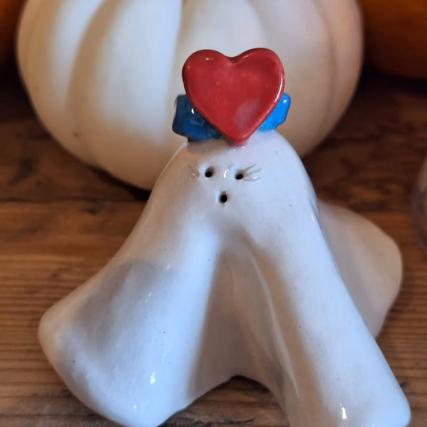 Handmade ceramic ghost figurine — Florence by Henroo Pottery