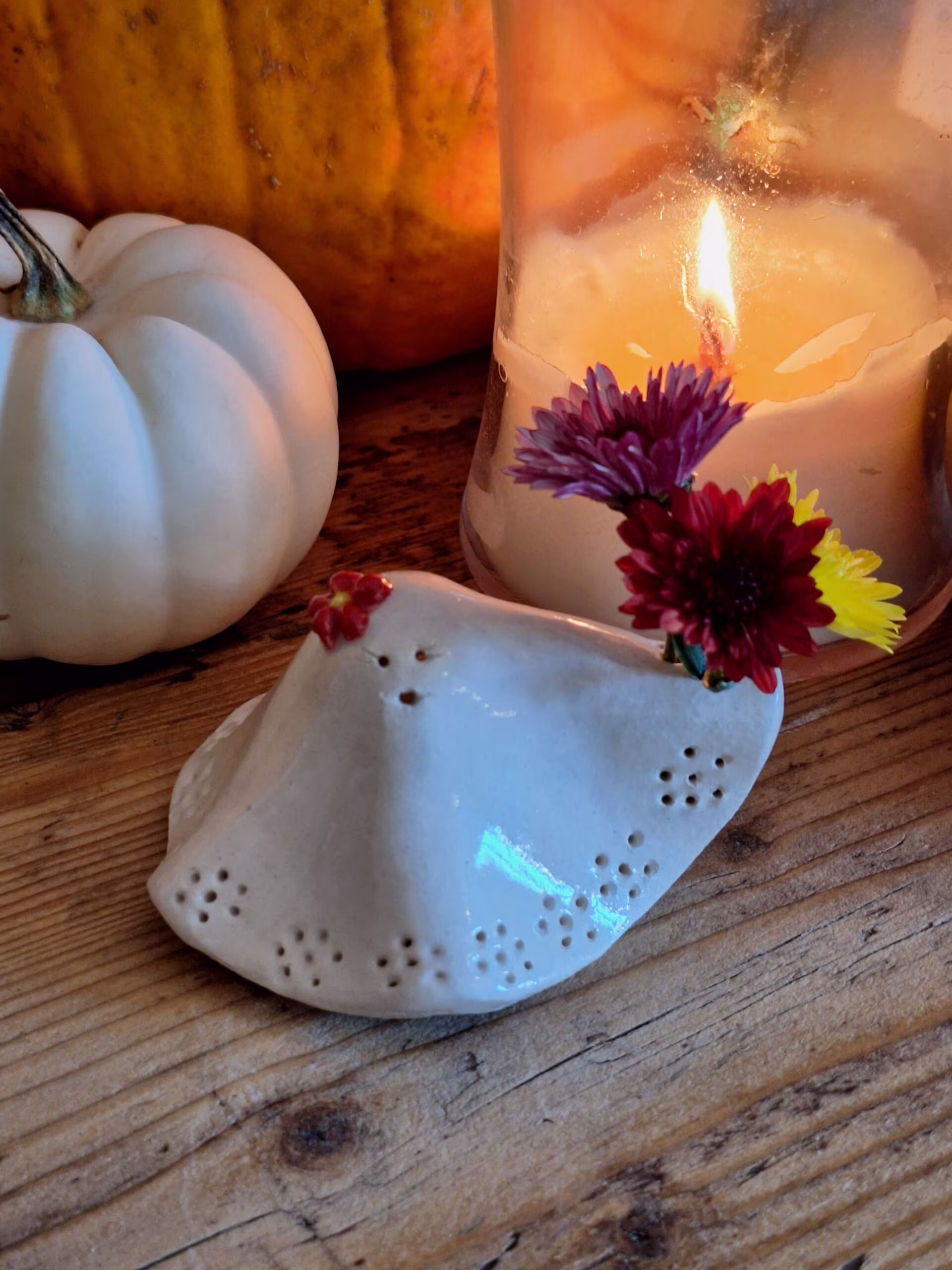 Handmade ceramic ghost figurine — Dolly by Henroo Pottery