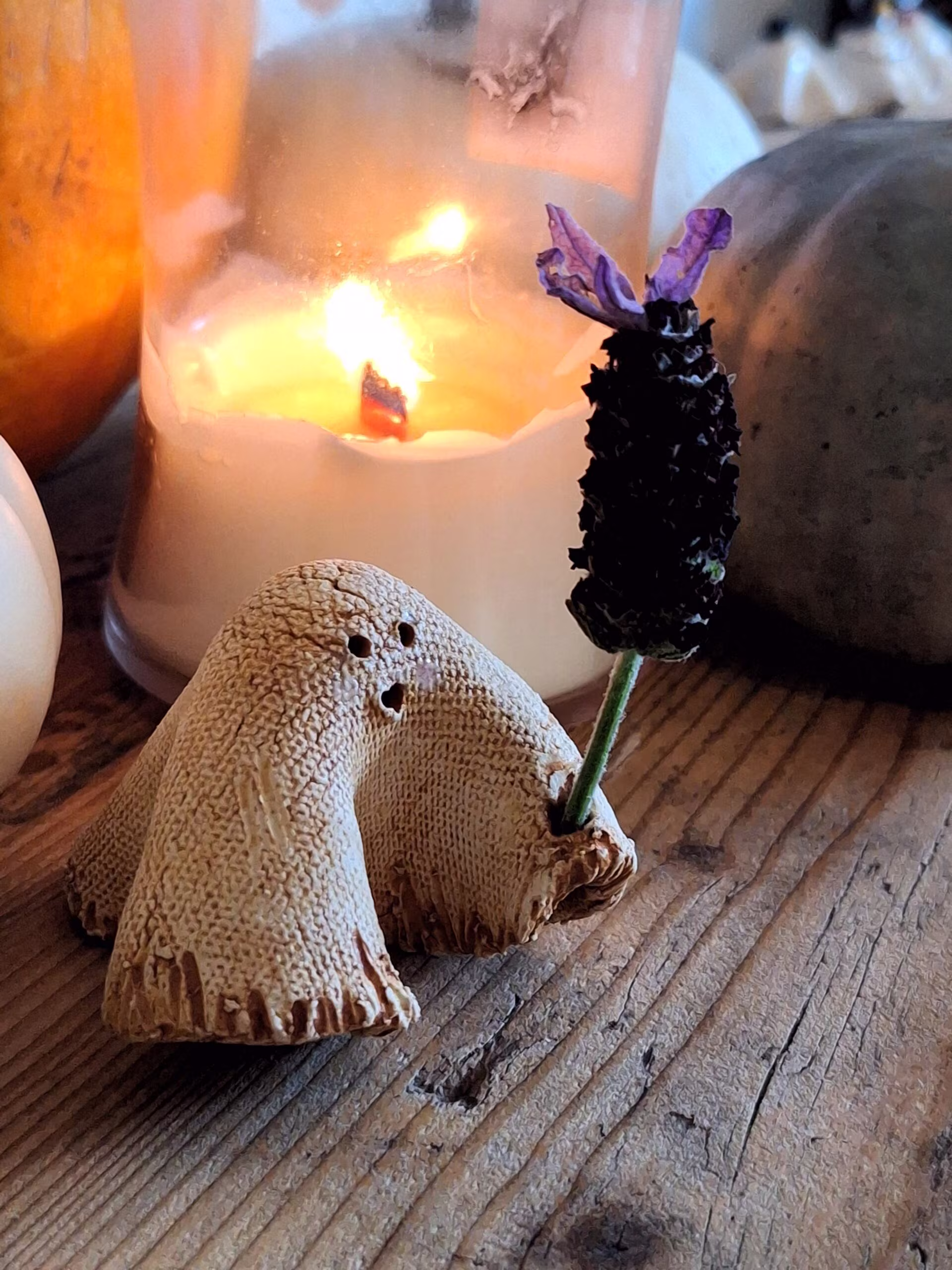 Handmade ceramic ghost figurine — Hessy by Henroo Pottery