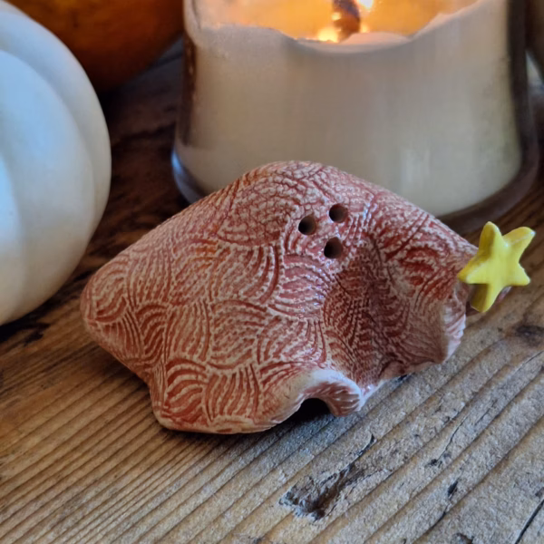 Handmade ceramic ghost figurine — Blanket by Henroo Pottery