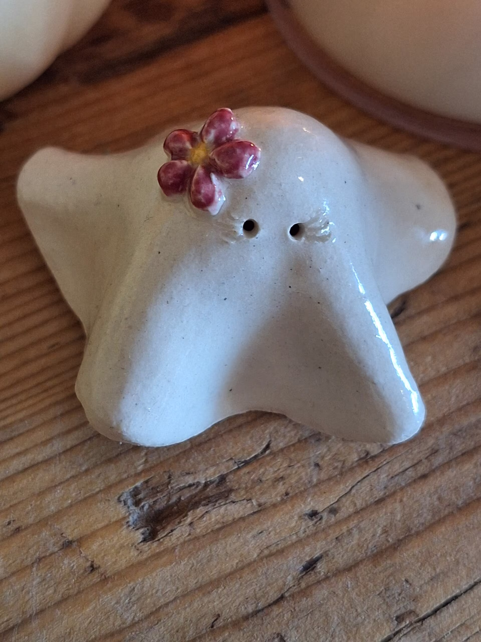 Handmade ceramic ghost figurine — Blossom by Henroo Pottery