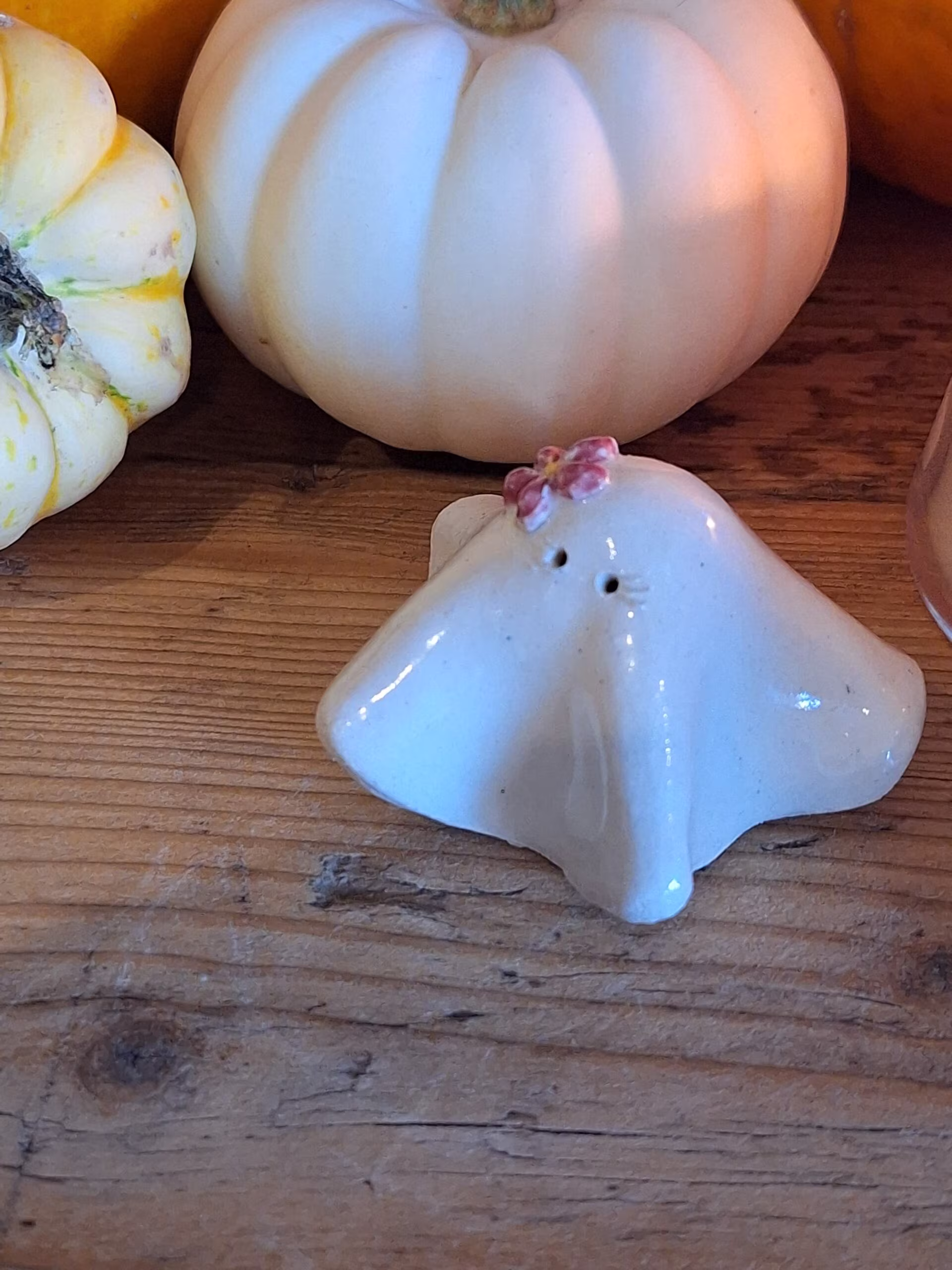 Handmade ceramic ghost figurine — Blossom by Henroo Pottery