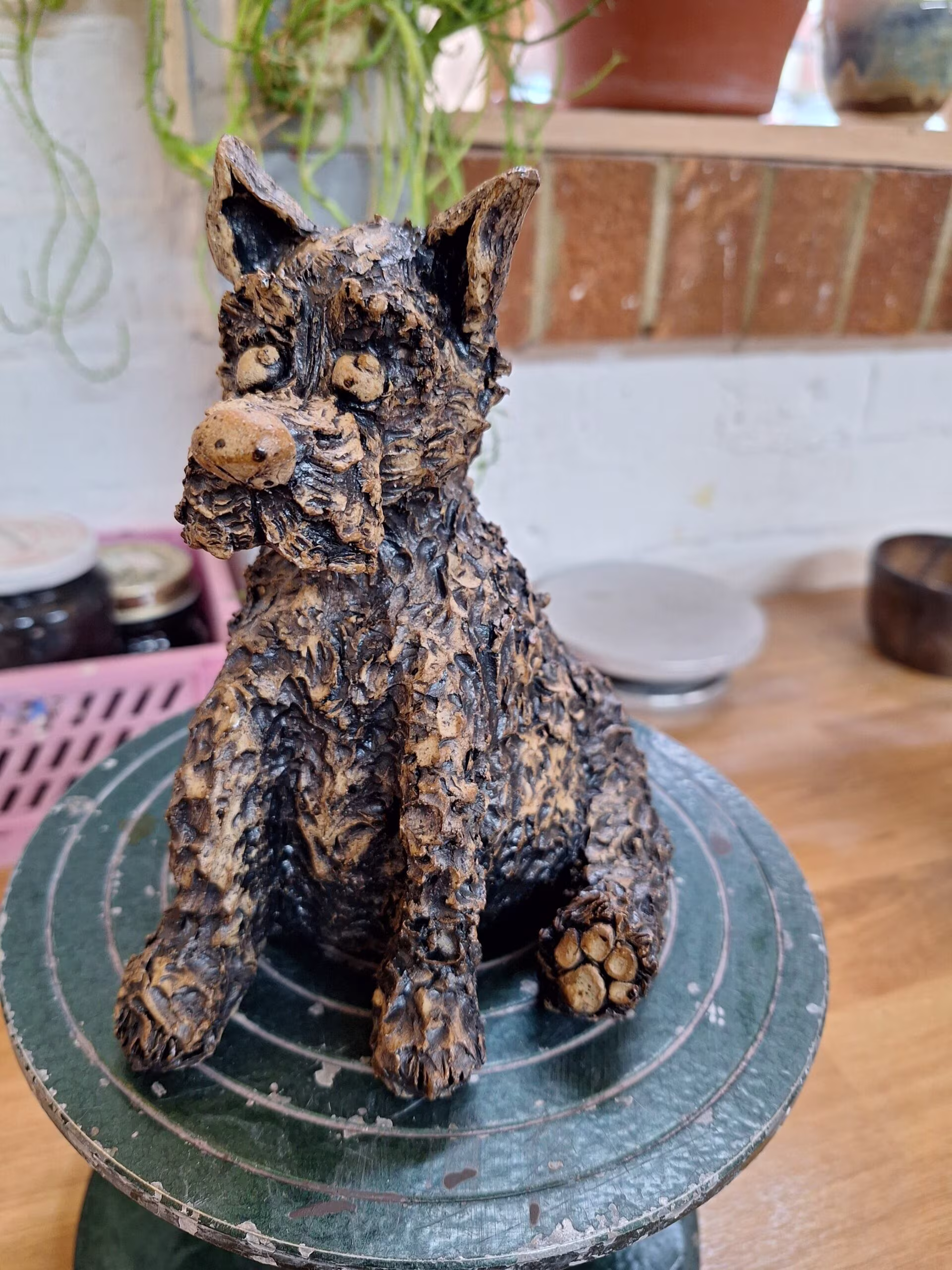 Handmade ceramic Scottie dog figurine — Scottie by Henroo Pottery