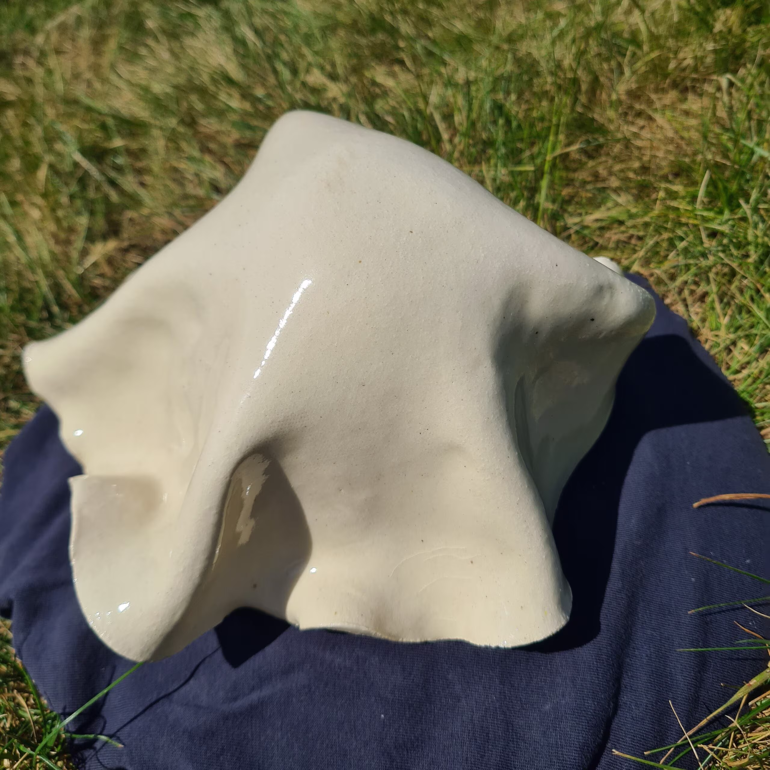 Handmade ceramic ghost figurine — Oogie-Boogie Ghostie by Henroo Pottery