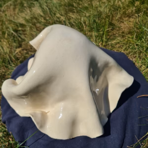 Handmade ceramic ghost figurine — Oogie-Boogie Ghostie by Henroo Pottery