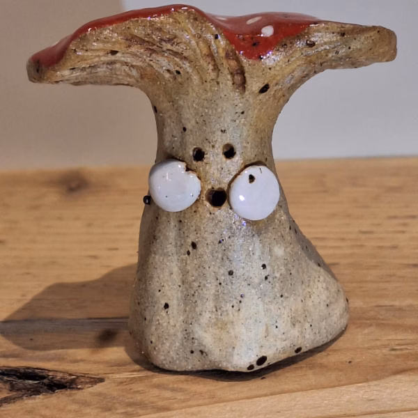Handmade ceramic mushroom character — Muso by Henroo Pottery