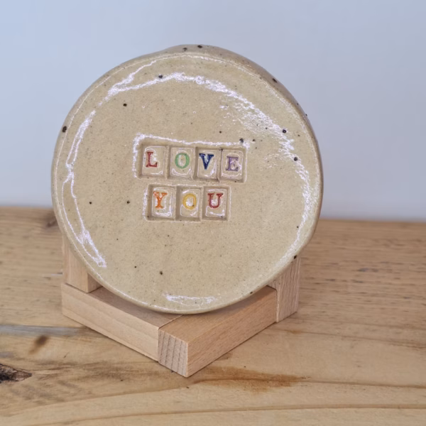 Handmade ceramic trinket dish — Love You Trinket Dish by Henroo Pottery