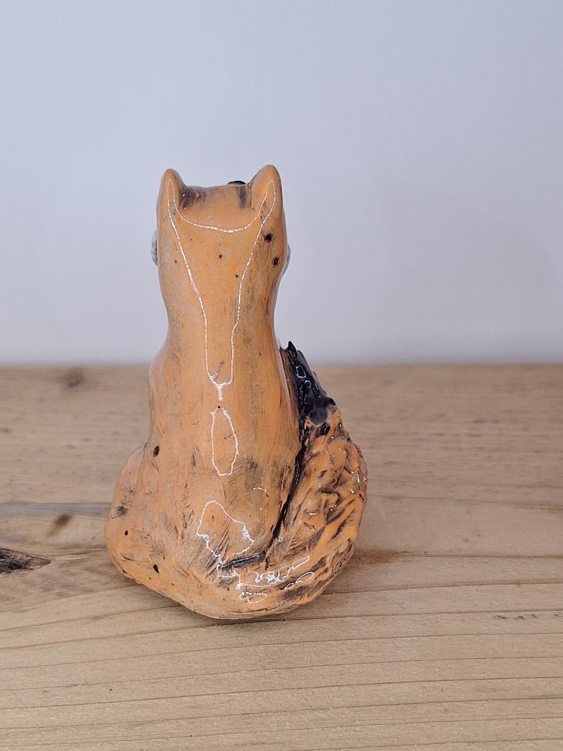Handmade ceramic fox figurine — Rusty by Henroo Pottery
