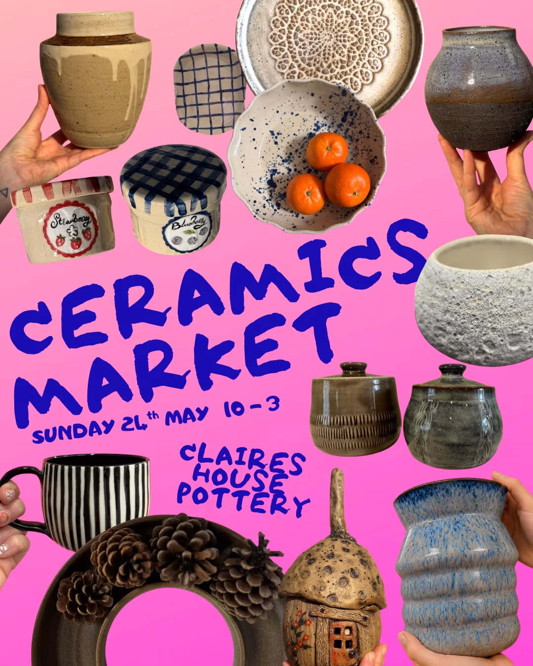 A storming day at the Claires House Pottery ceramics market